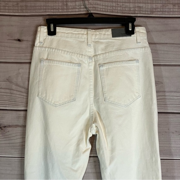 Lf Carmar White High Waisted Hermia Loose Straight Crop Lace Up Front Jeans - Picture 12 of 15